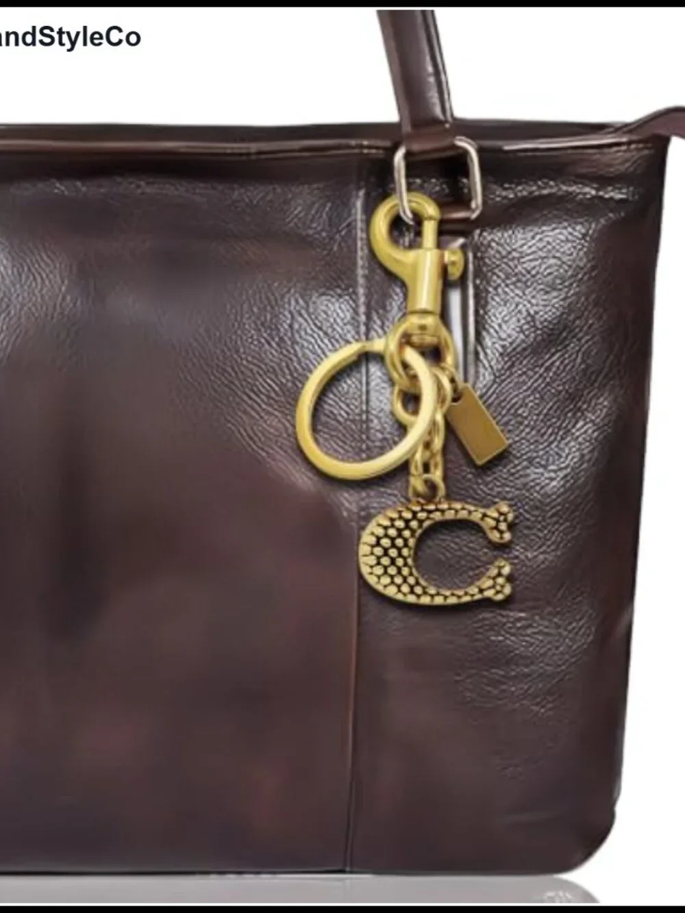 3D Letter C Snake Print Bag Charm Keychain Alloy Lightweight